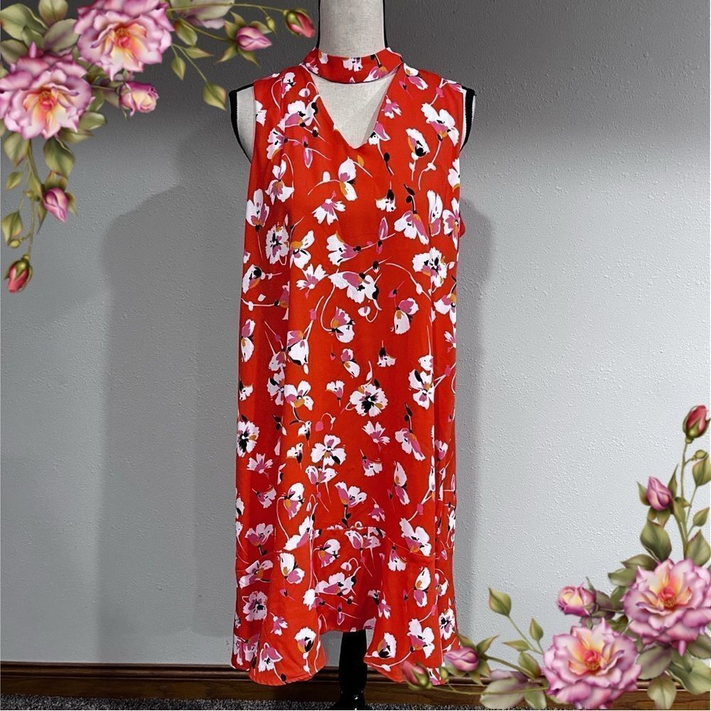 Glamour Red Floral Mini Dress